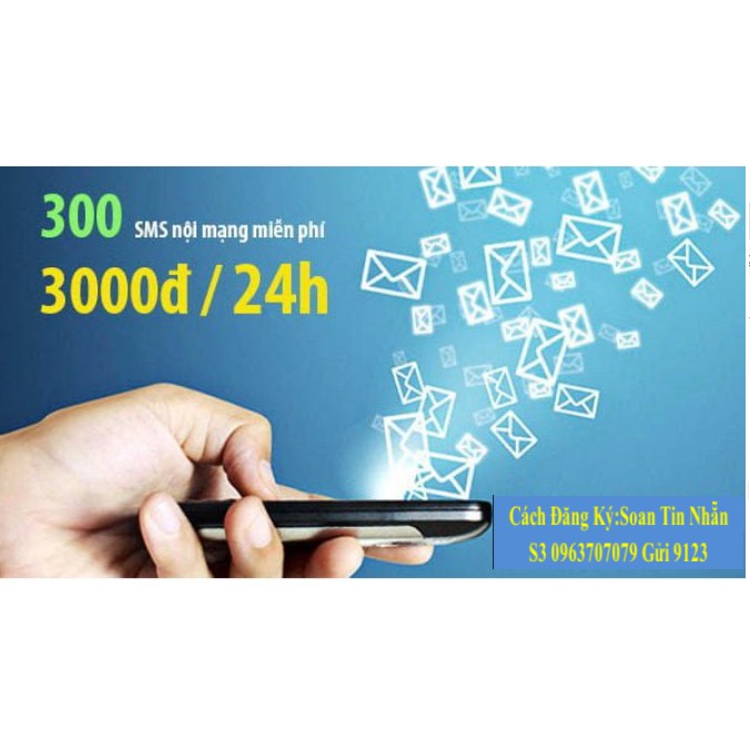 Sim Viettel Đăng ký gói nhắn tin S5: 5.000đ = 500sms/tuần / Gói S3: 3.000đ=300 sms/ngày