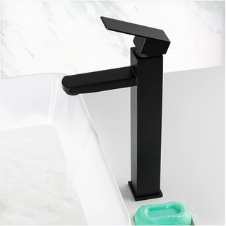 Vòi lavabo nóng lạnh màu đen vuông vắn, mã V30M