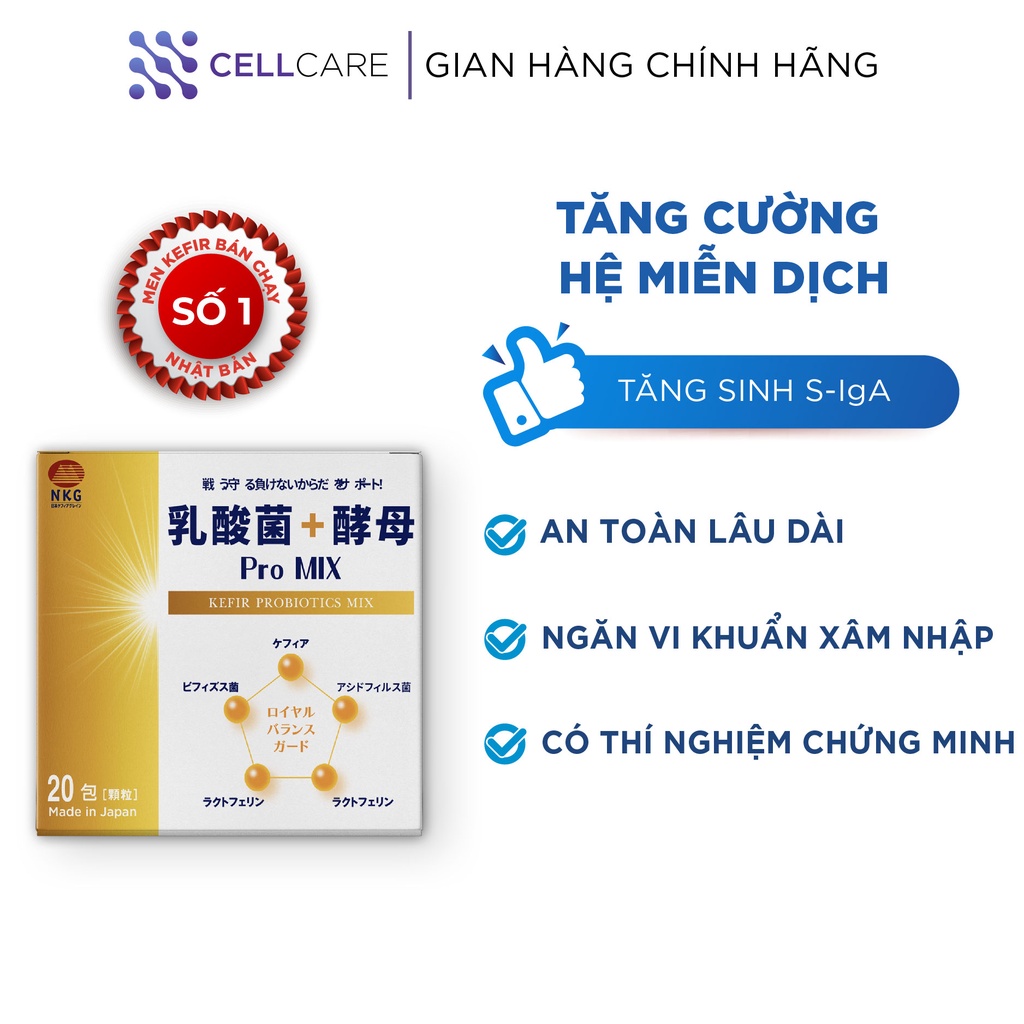 Men vi sinh Kefir ProMIX, giúp tăng cường hệ miễn dịch, sức đề kháng cho người lớn, trẻ em - hộp 20 gói.