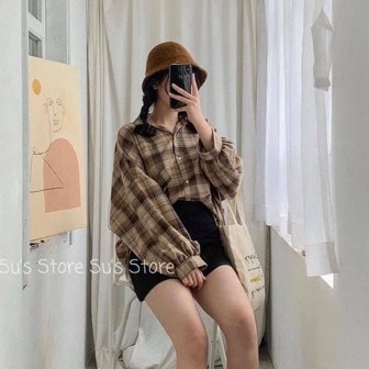 [ Mã WASTAPR giảm 10K đơn 50K] Áo sơ mi kẻ dài tay vintage dáng thụng | BigBuy360 - bigbuy360.vn