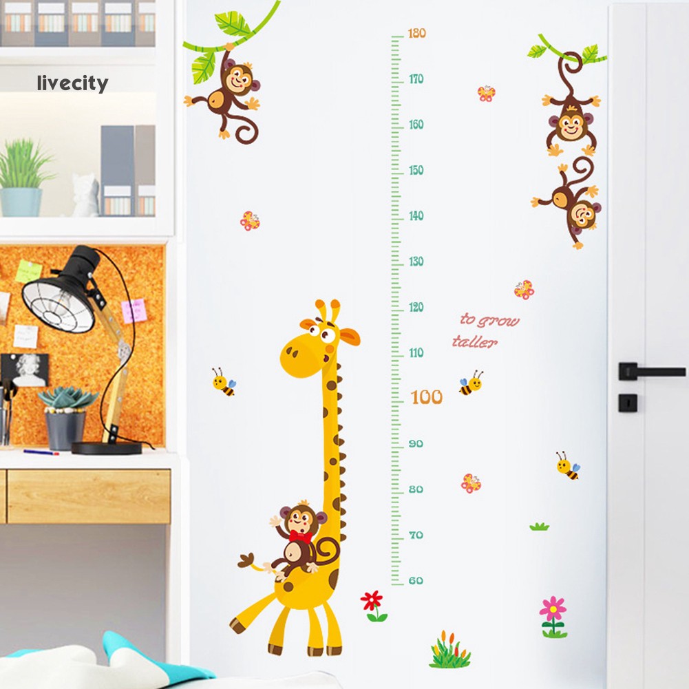 Miếng Dán Tường Hình Hươu Cao Cổ Đo Chiều Cao Cho Bé