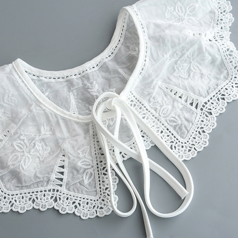 Khăn Choàng Cổ Búp Bê Vải Ren Thêu Họa Tiết Lá Rỗng Kiểu Lolita Cho Nữ