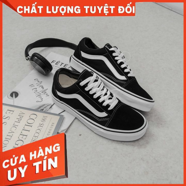 [ 𝐂𝐇𝐈́𝐍𝐇 𝐇𝐀̃𝐍𝐆 ] VAN.S OLD SKOOL BLACK WHITE LOW