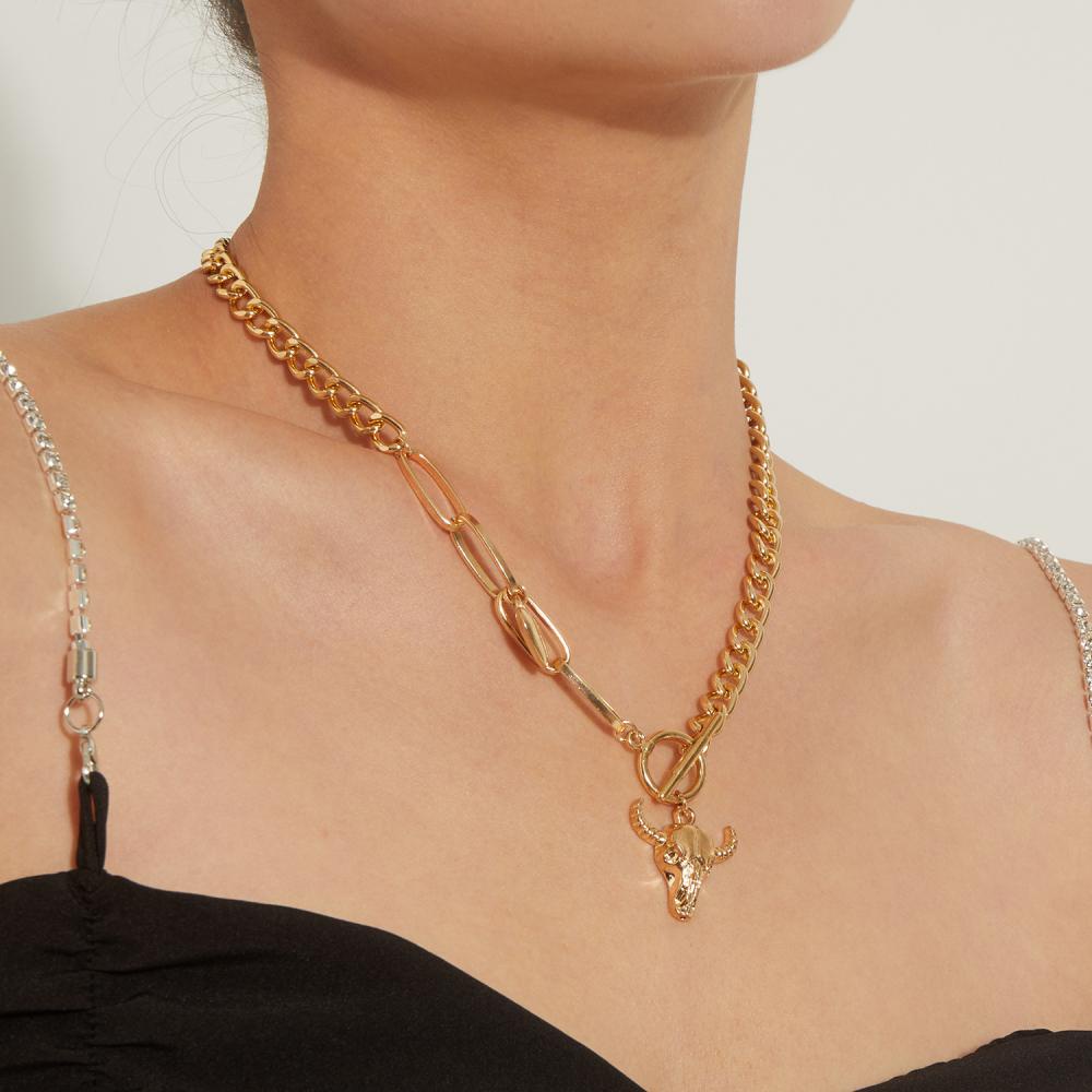 Vòng cổ Hình Đầu Bò Trái Tim Đơn Giản Thời Trang