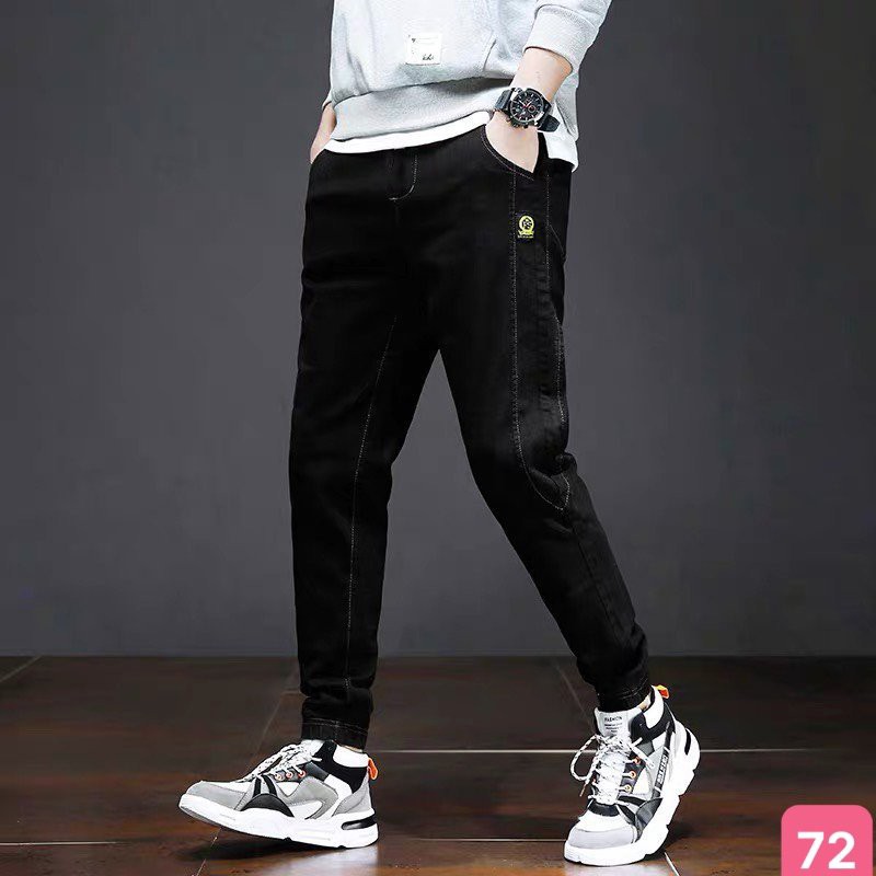 Quần jean nam khóa gối màu xanh nhạt không rách gối chất bò cao cấp co dãn 4 chiều cực đẹp, form skinny đẹp Hado102 mới