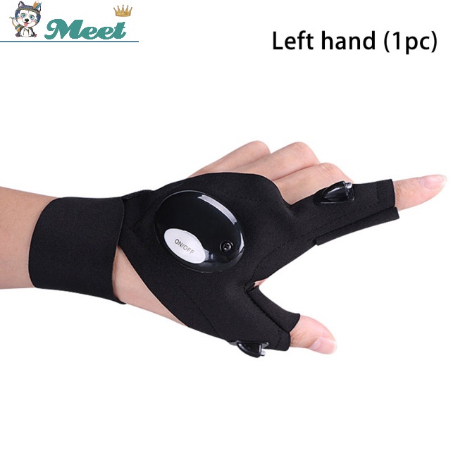 Găng Tay Hở Ngón Có Đèn Led Phát Sáng Độ Sáng Cao Dùng Khi Đi Câu Cá / Cắm Trại