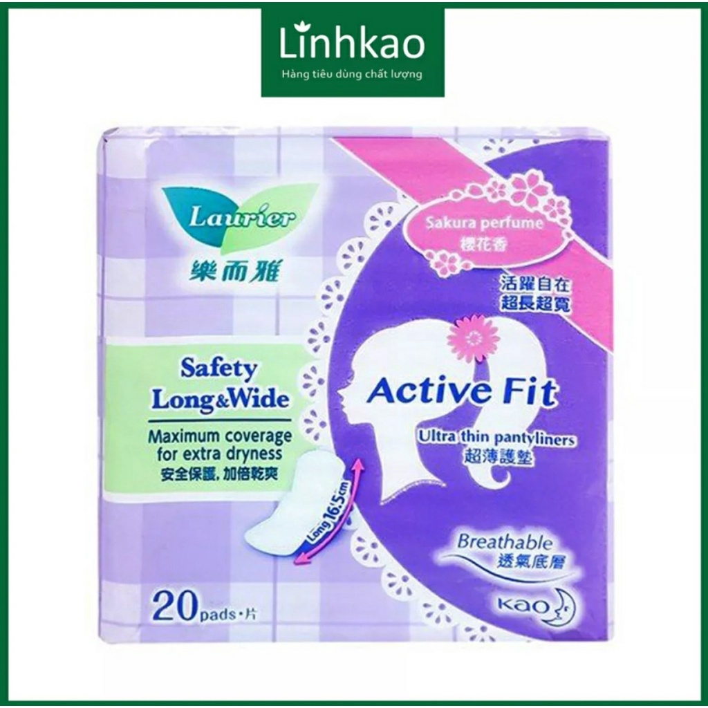Băng Vệ Sinh Laurier Active Fit Dùng Cho Ngày Đầu Và Cuối Chu Kỳ 20Miếng /40Miếng