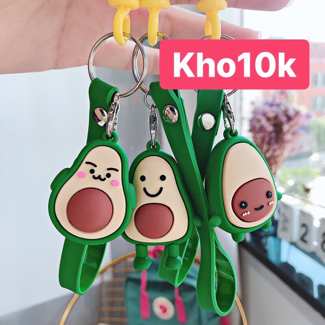 Sỉ 10 móc khoá bơ kèm dây móc hot 69k