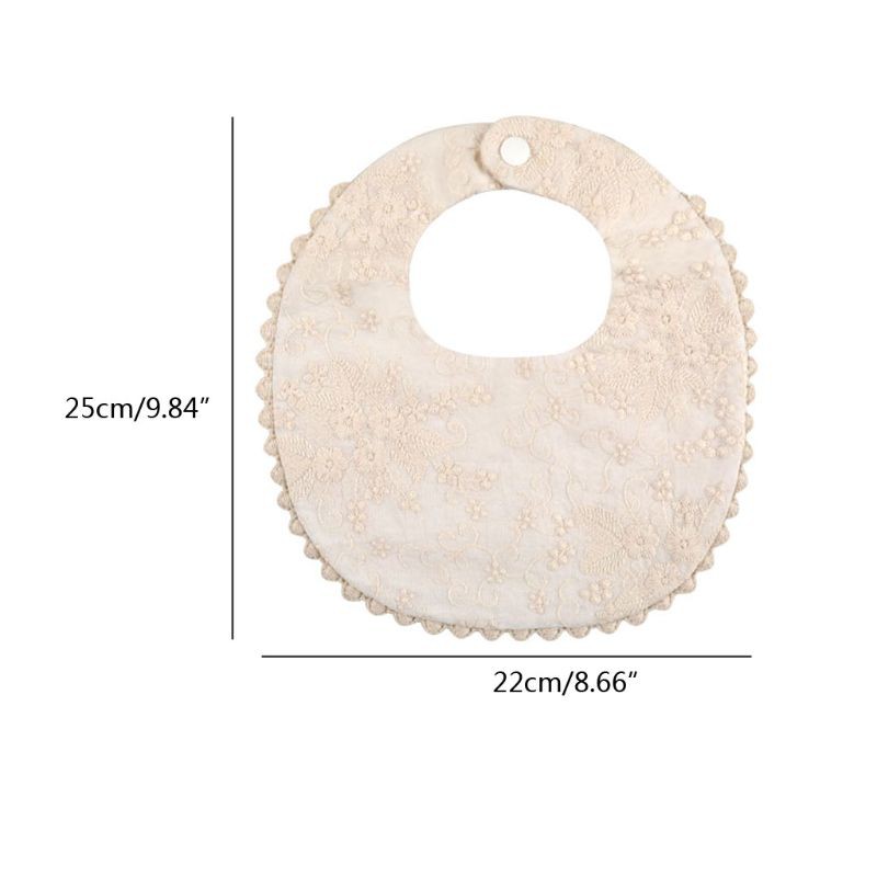 Yếm Ăn Cotton Thêu Họa Tiết Dễ Thương Thời Trang Cho Bé