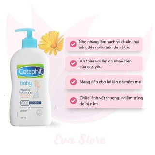 Sữa tắm gội Cetaphil 2in1 cho bé - Sữa tắm tinh chất hoa cúc 400ml