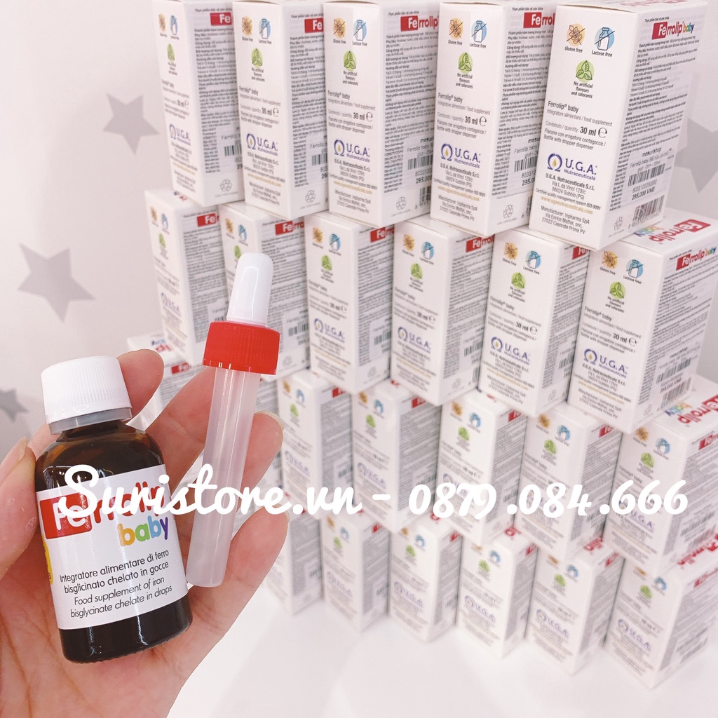 Sắt dạng giọt hữu cơ Ferrolip baby Ý 30ml - 0M+
