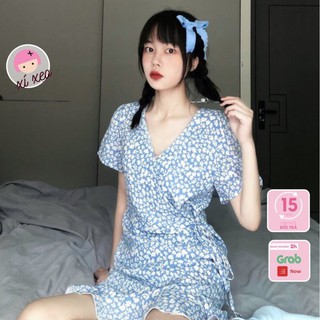 Váy đầm hoa nhí đuôi cá dáng ngắn phong cách ulzzang Hàn Quốc xixeoshop - V38