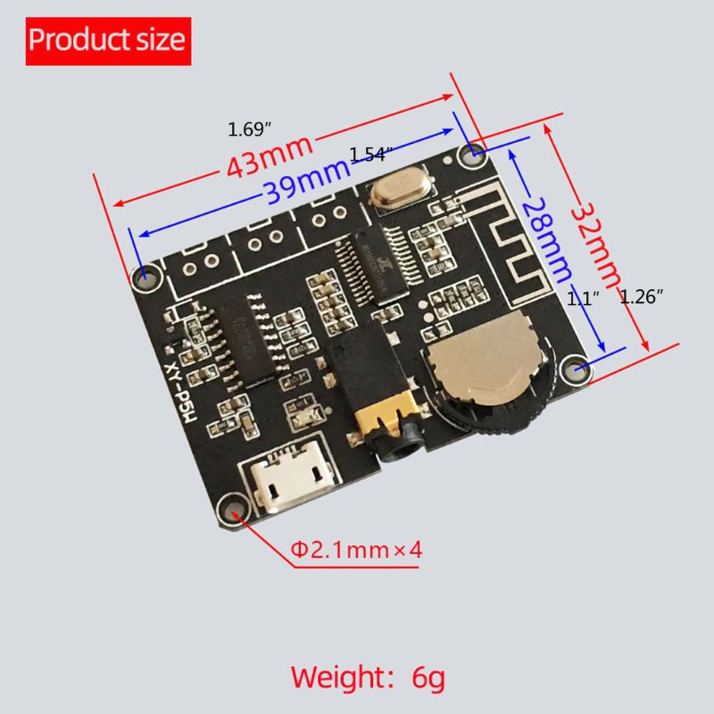 WER 3W/5W PAM8406 Bluetooth 5.0 Stereo Audio Power Amplifier Board Module XY-P5W