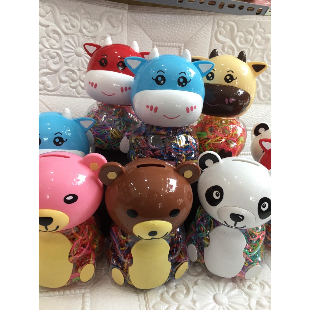 Hộp thun cột tóc hình thú siêu đáng yêu cho bé