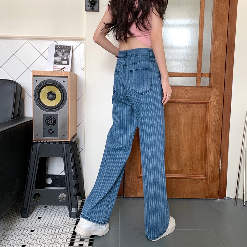 Quần Jeans Nữ Lưng Cao Ống Rộng Plus Size Thời Trang