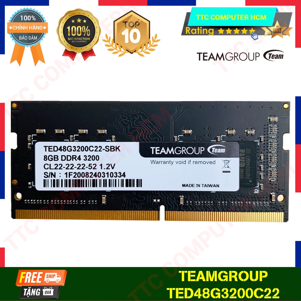 TEAMGROUP ELITE | Ram Laptop Teamgroup Elite 8GB DDR4 3200Mhz TED48G3200C22  - HÀNG CHÍNH HÃNG TTC COMPUTER HCM