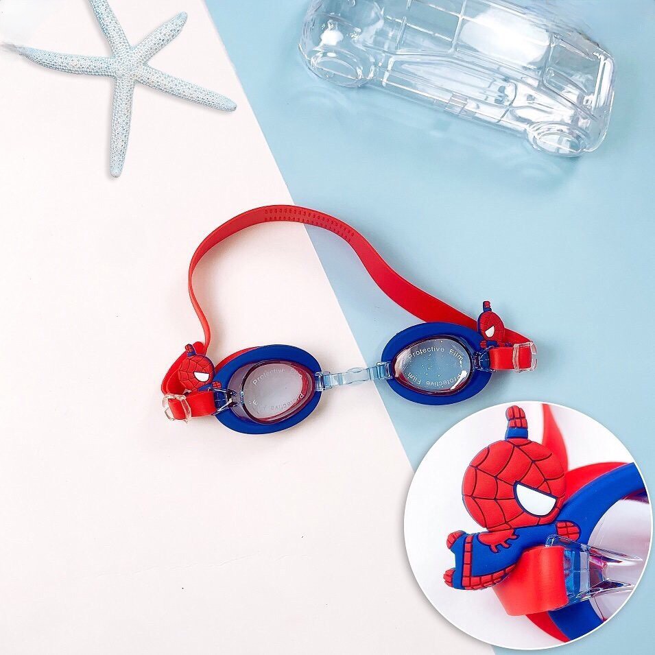 KÍNH BƠI TRẺ EM CAYABE CHỐNG TIA UV HÌNH NGƯỜI NHỆN SPIDERMAN CUTE MÀU XANH M023