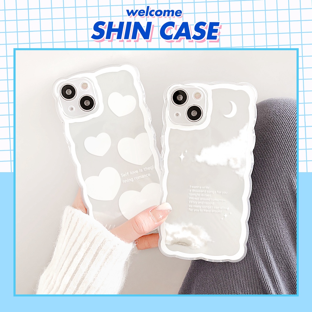 Ốp lưng iphone trong lượn sóng mây tim 6/6plus/6s/6splus/7/7plus/8/8plus/x/xs/11/12/13/14/pro/max/promax/plus  Shin Case