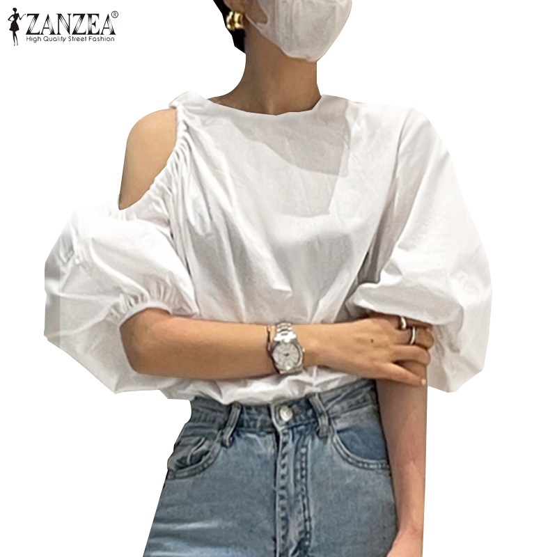 Áo kiểu ZANZEA trễ vai tay dài thời trang nữ tính thanh lịch