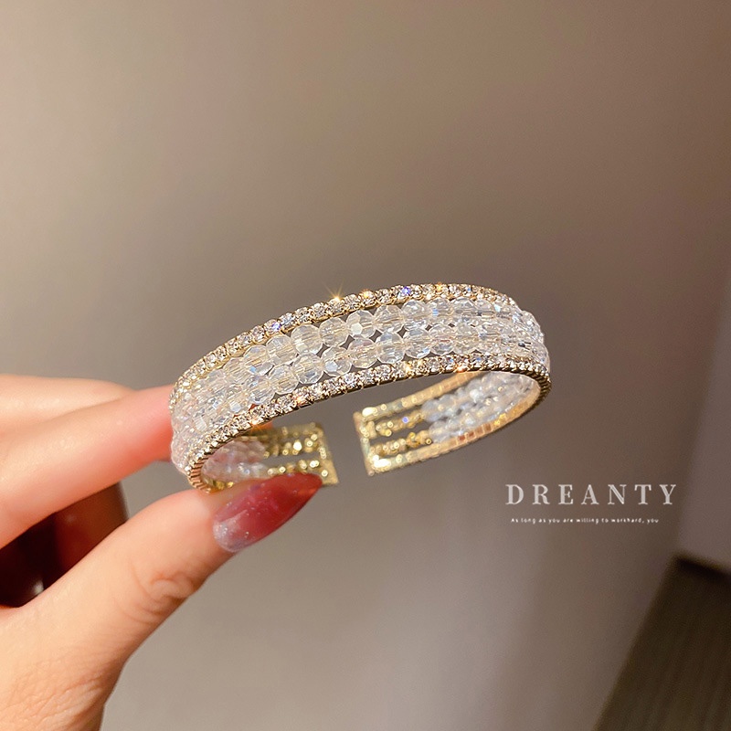 Vòng Tay Hở Đính Đá Ngọc Lục Bảo Cao Cấp Thời Trang Hàn Quốc