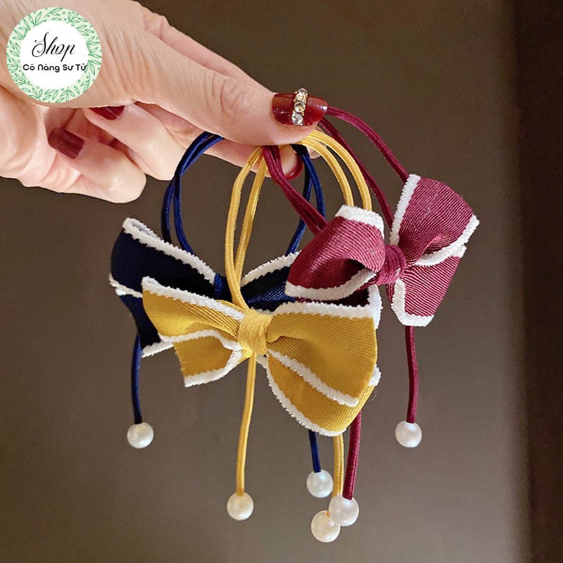 Dây chun buộc tóc hình nơ đáng yêu – dây cột tóc đàn hồi phong cách Hàn Quốc năng động - Cô nàng sư tử