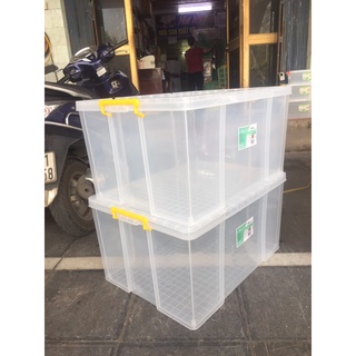 Thùng nhựa vuông việt nhật trong, đục 65l, 90l, 100l