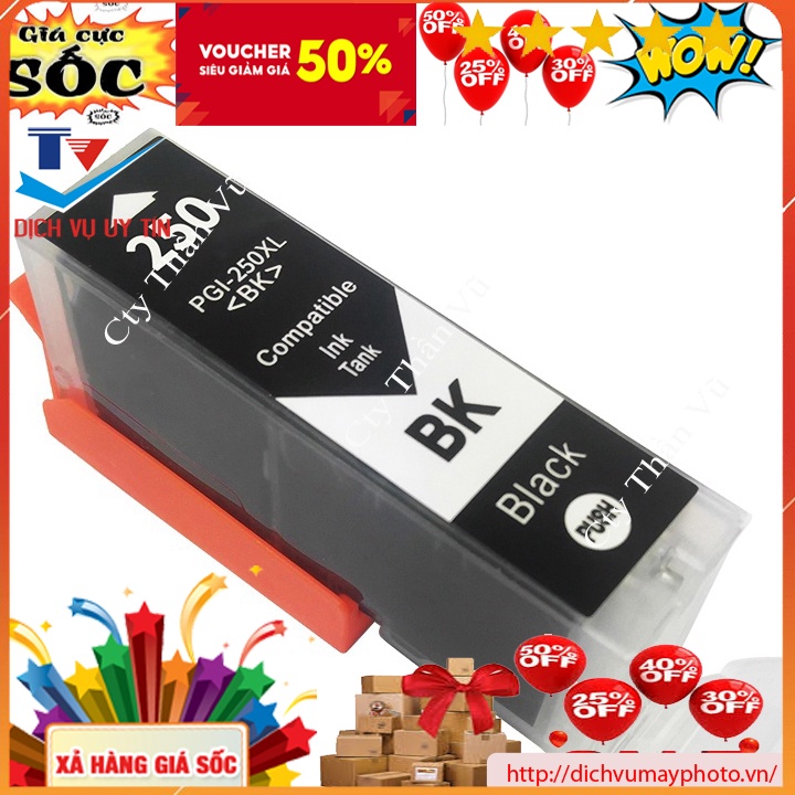 Bộ thỏi mực hàng thay thế chuẩn PGI250 PGI-250 CLI-251 dùng cho máy in canon PIXMA MG5420 MG5422 MG5520 MG5522 MG6420