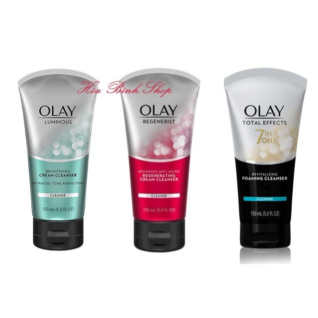 [Hàng Mỹ] Sữa rửa mặt Olay Regenerist /Luminous /Total Effects Face Cleanser (150ml)