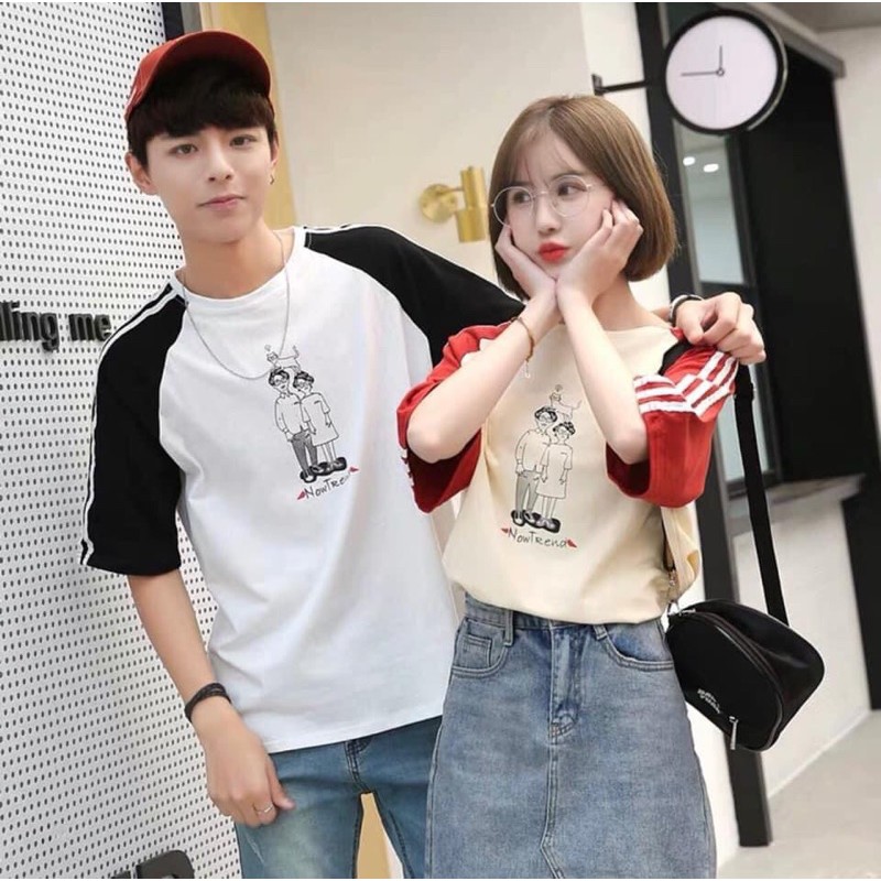Áo Thun Tay Lỡ Unisex Nam Nữ Form Rộng Cổ Tròn, Mặc Lớp, Nhóm, Cặp In Hình Freesize 65kg