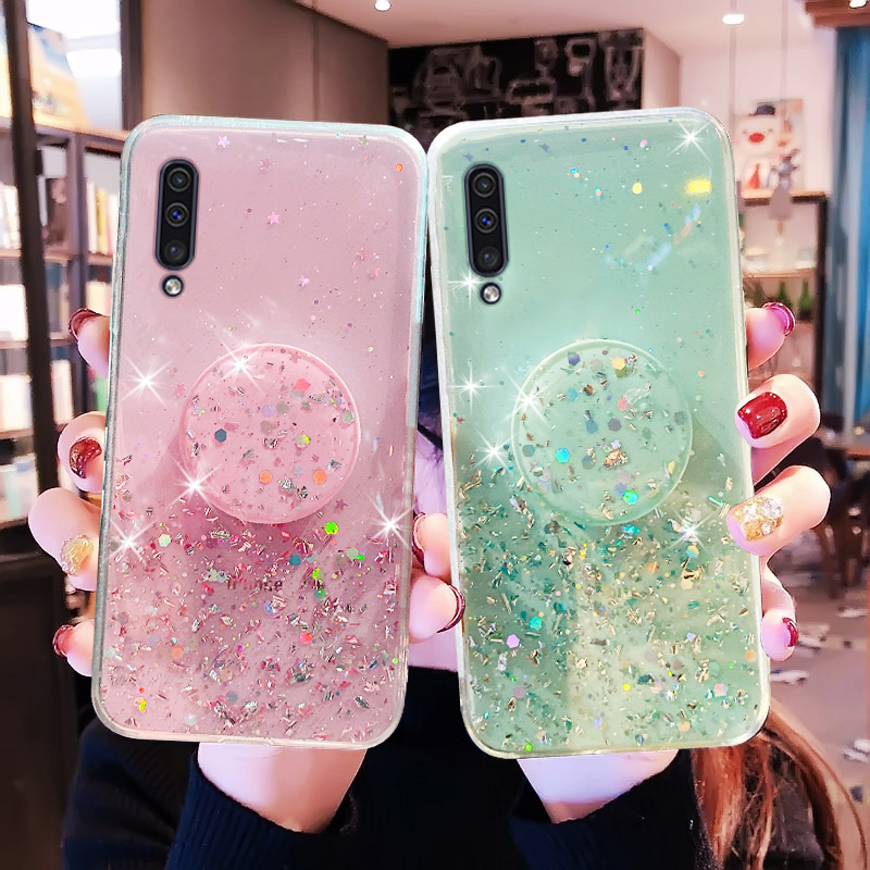 Samsung Starry Sky Silicon Phone Case for Samsung A10S A20S A30S A50 A50S A40 A40S A60 A70 A70S A90 4G A80 4G With Same Airbag Bracket Phone Case PT