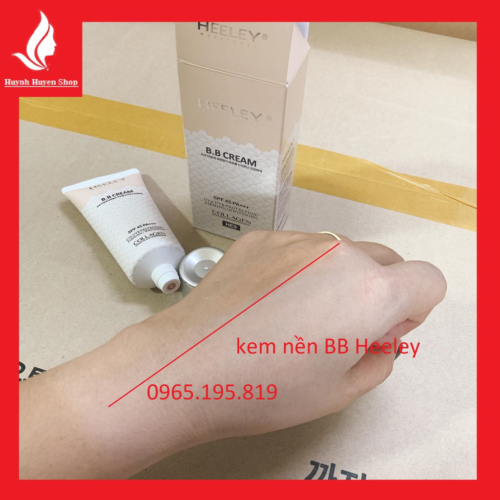 [auth] Kem nền trang điểm BB Cream Collagen 3 Trong 1 Heeley Hàn Quốc  tuýp 50g