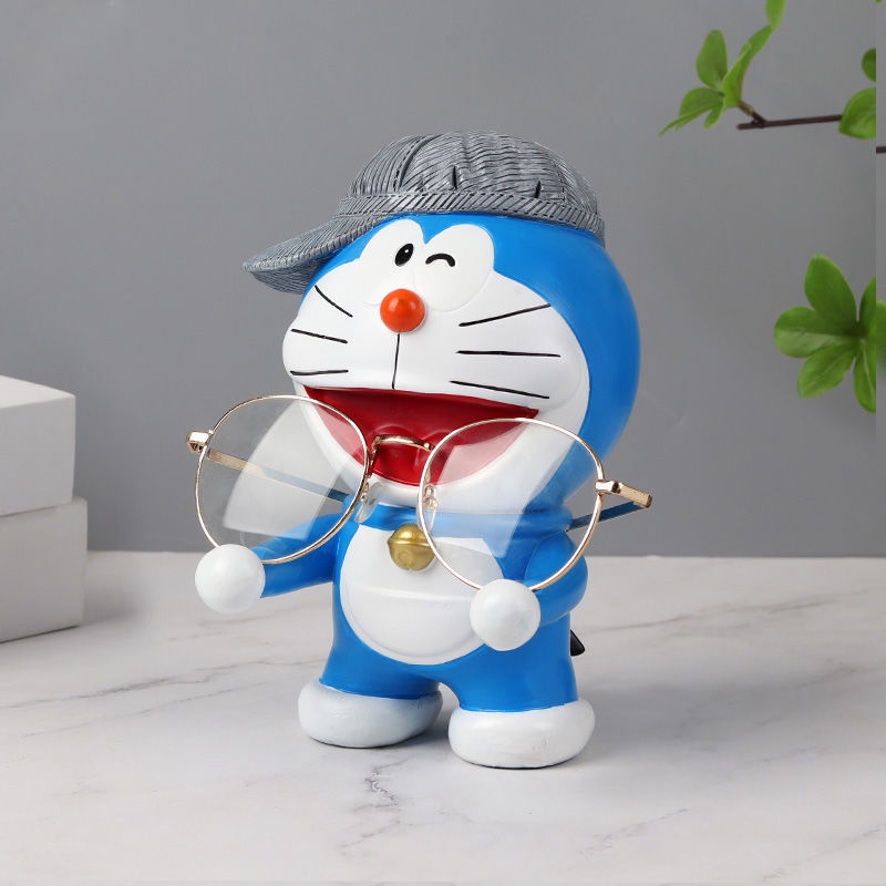 Giá Đỡ Mắt Kính Hình Doraemon Nhỏ Nhắn Xinh Xắn Trang Trí Nội Thất Hoạt Hình người giữ kính vật trang trí