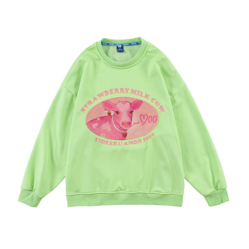 Áo Sweater dáng rộng in hình quả bơ dễ thương thời trang xuân thu cho nữ