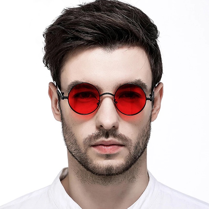 Kính Mát Hình Oval Tròng Tròn Chống Tia UV400 Phong Cách Gothic Cổ Điển Thời Trang Cho Nam Và Nữ