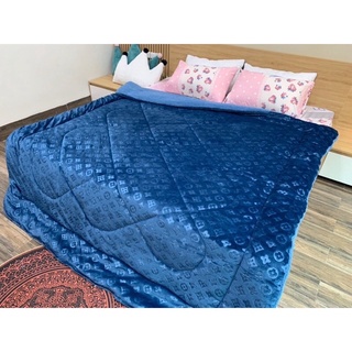 Chăn lông cừu đại hàn LV, chăn lông cừu nhân tạo kích thước 2mx2m2