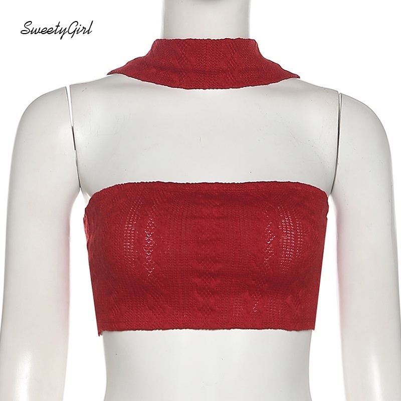 Áo tank top dệt kim màu trơn dáng ôm thiết kế đơn giản thời trang cho nữ