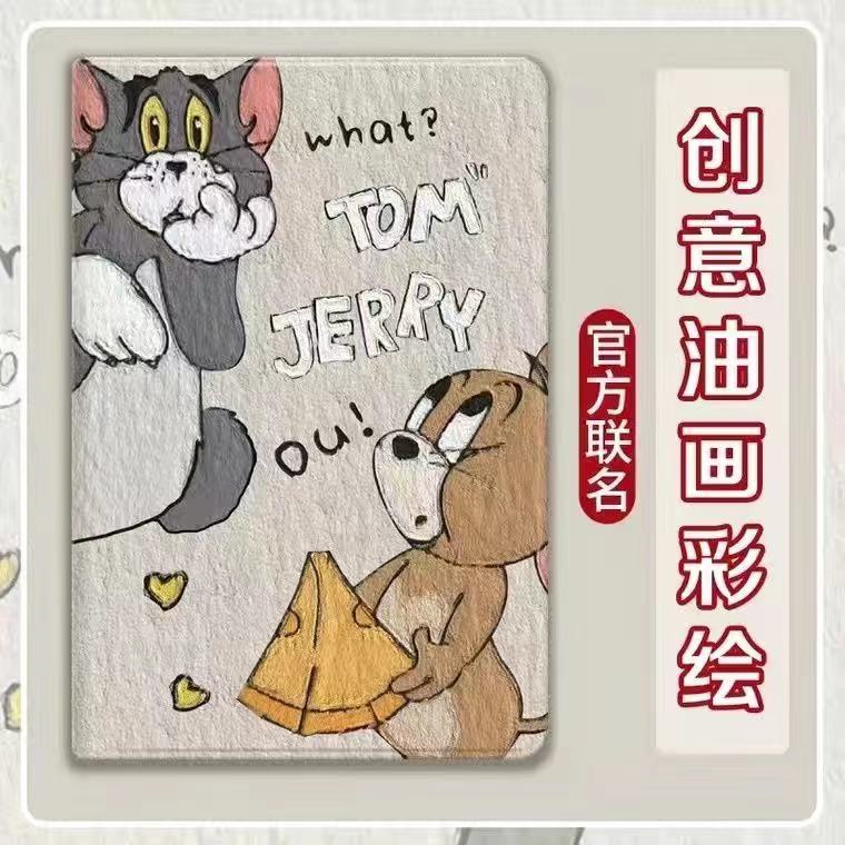 Bao Da Máy Tính Bảng In Hình TOM Và JERRY Cho apple ipad mini12345 ipad air 9.7inch 10.2inch 10.5inch 10.9inch