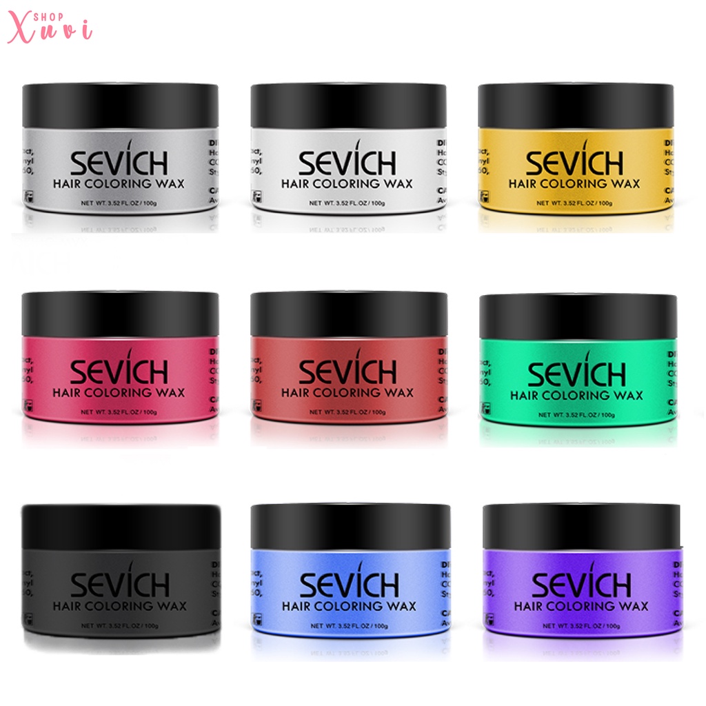Sáp Vuốt Tóc Đổi Màu l Nhuộm Tóc Tạm Thời 9 Màu SEVICH XUVI SHOP Xám Khói l Xanh Dương l Đen l Trắng l Vàng l Nâu Tím
