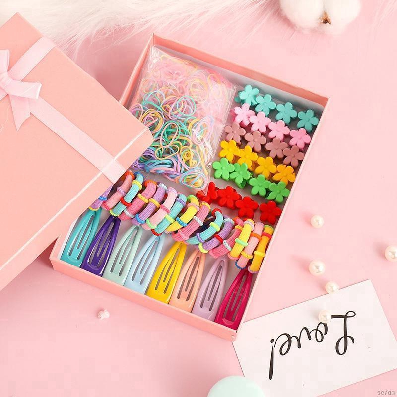 Hộp phụ kiện dây cột/kẹp tóc xinh xắn 4 loại tùy chọn cho nữ