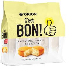 Bánh ăn sáng sợi thịt gà/phô mai Orion C'est Bon gói 85g (5 bánh)