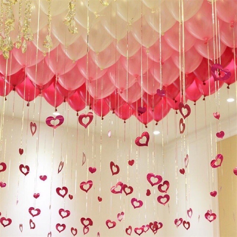 Sao,tim❤️ treo đuôi bóng trang trí phòng cưới
