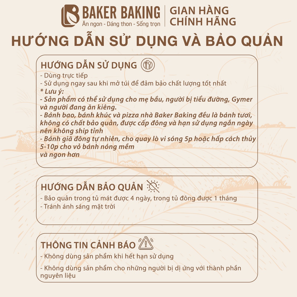 Set bánh khúc gạo lứt đậu gà healthy Baker Baking phù hợp cho người giảm cân, ăn kiêng