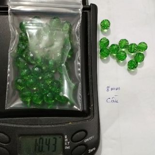 Gói 10 gam hạt nhựa góc cạnh xanh lá 8mm