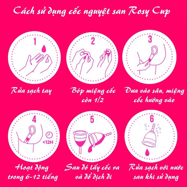 Cốc nguyệt san ROSY CUP chính hãng ( tặng 1 cốc tiệt trùng + GEL rửa cốc )