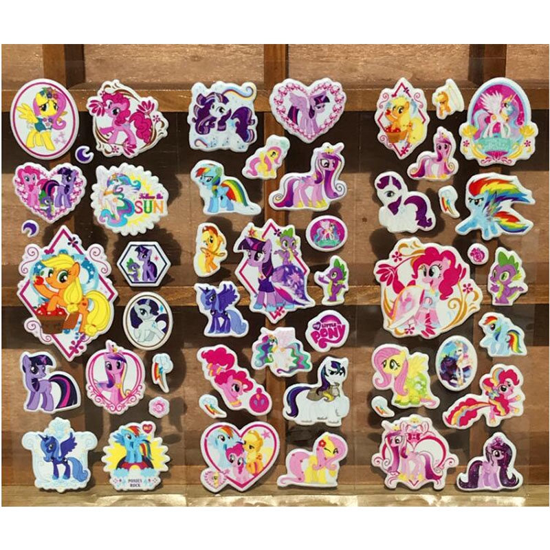 Set 10 tấm hình dán hoạt hình My Little Pony 3D dễ thương cho bé