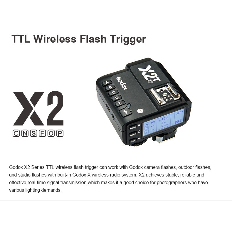 Trigger Godox X2T tích hợp TTL, HSS 1/8000s cho Sony