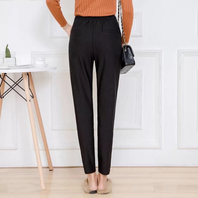 Quần tây đen lưng thun big size túi xéo ống xẻ size đại 60-80kg