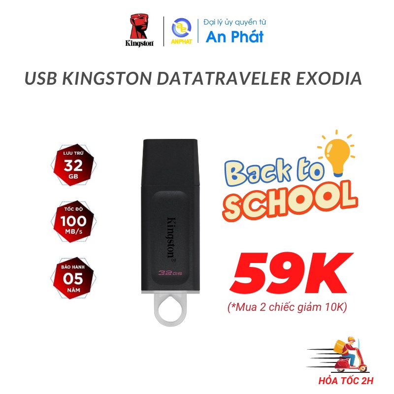 Usb Kingston DataTraveler Exodia - USB 32GB - 64GB - 128GB , chuẩn USB 3.2 - Bảo hành 5 năm
