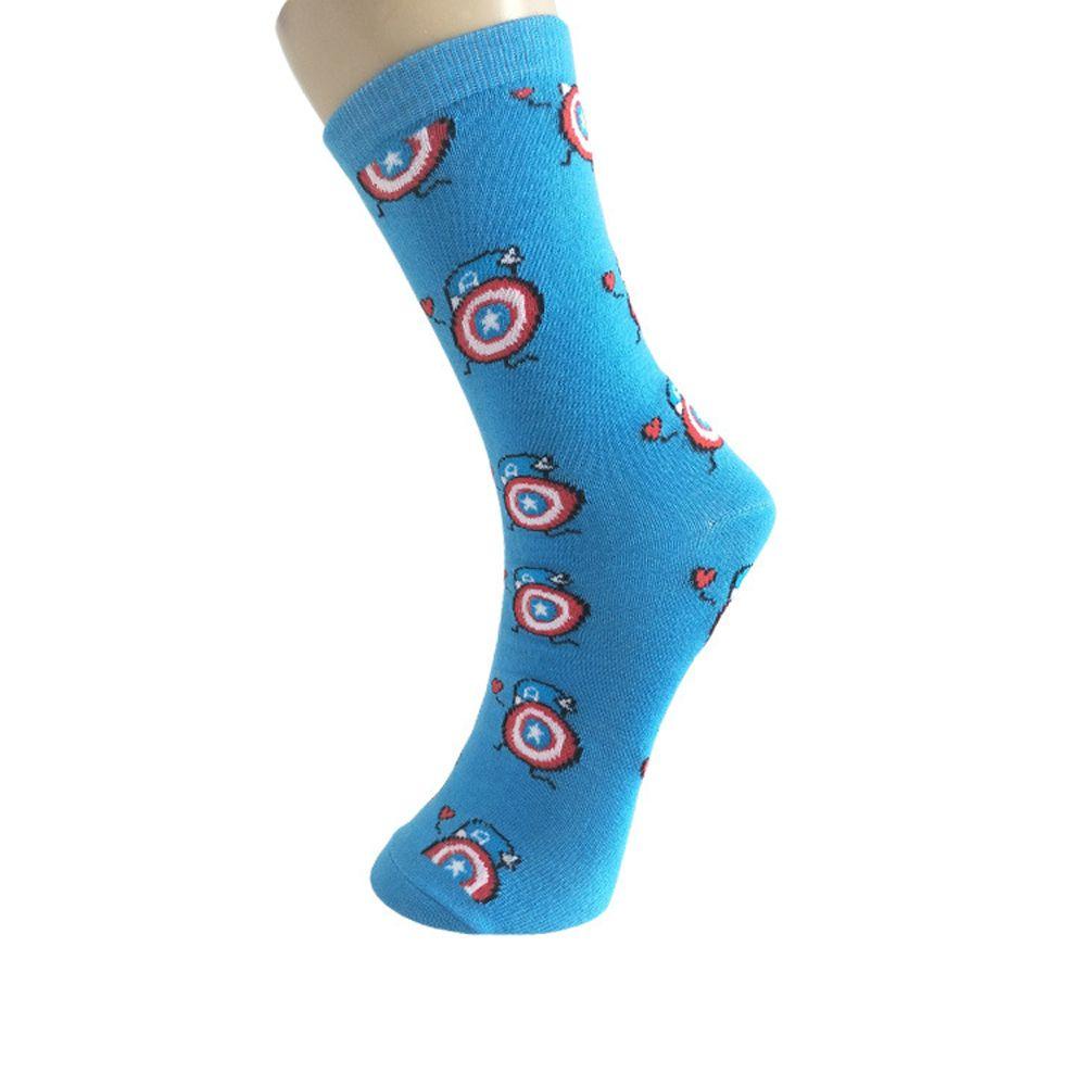 Mocho Vớ Thể Thao Cotton Cổ Cao Đến Đầu Gối In Họa Tiết Iron Man Captain America Hoạt Hình Quà Tặng Giáng Sinh