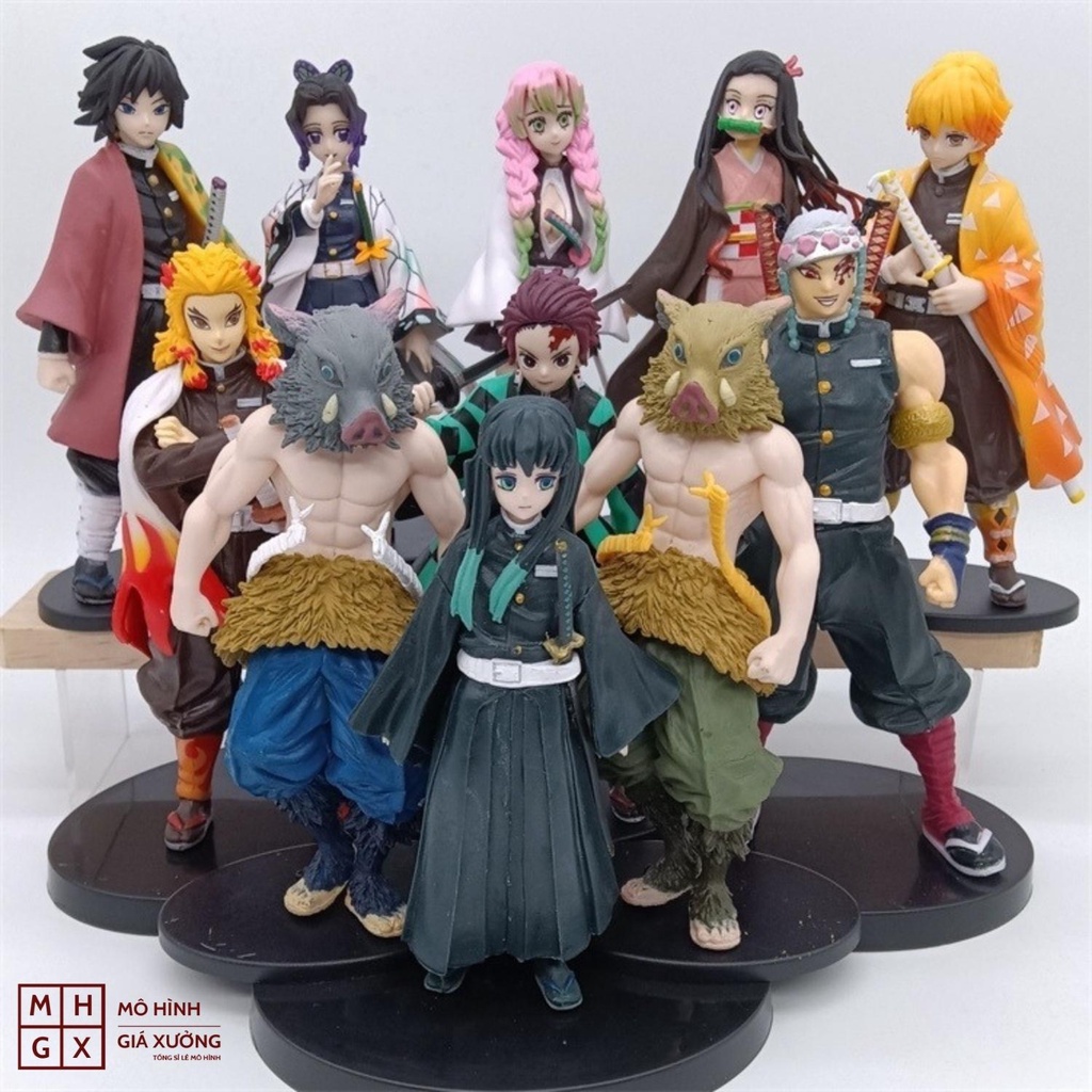 Mô Hình Thanh Gươm Diệt Quỷ  Tanjirou , Nezuko , Zenitsu , Inosuke , Giyuu , Shinobu , Kanao - Figure Kimetsu No Yaiba